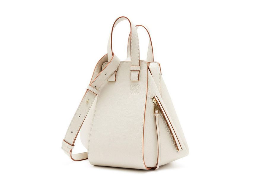 LOEWE Small Hammock Bag In Pebble Grain Calfskin Light Ghost