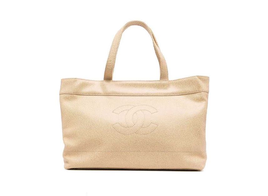 Chanel Pre-Owned Coco Stitch Tote Bag Beige