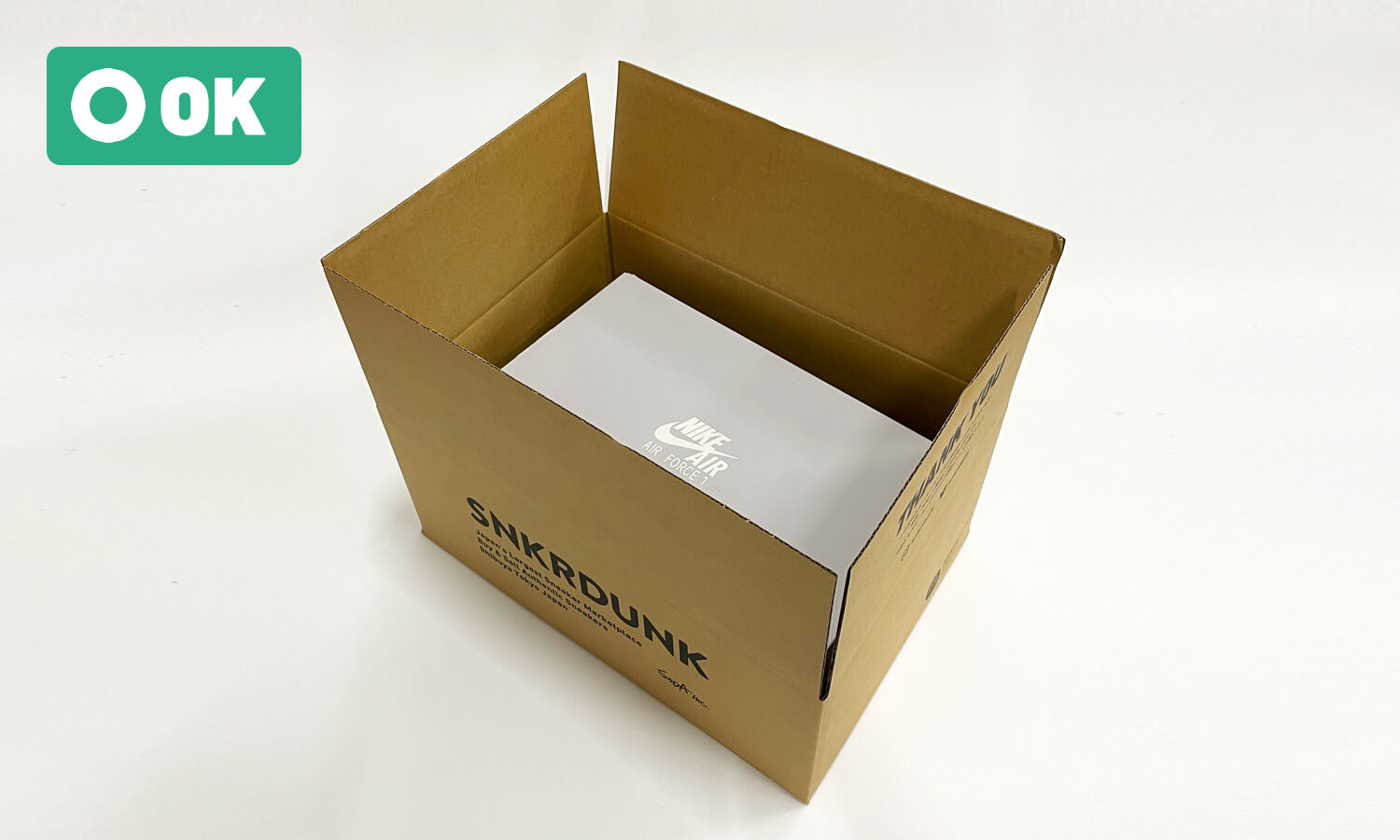 商品は必ずダンボールへ