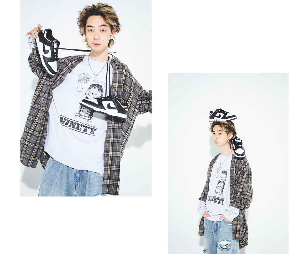 9090 × SNKRDUNK Pray For Sneaker Sweat HEATHER GRAY