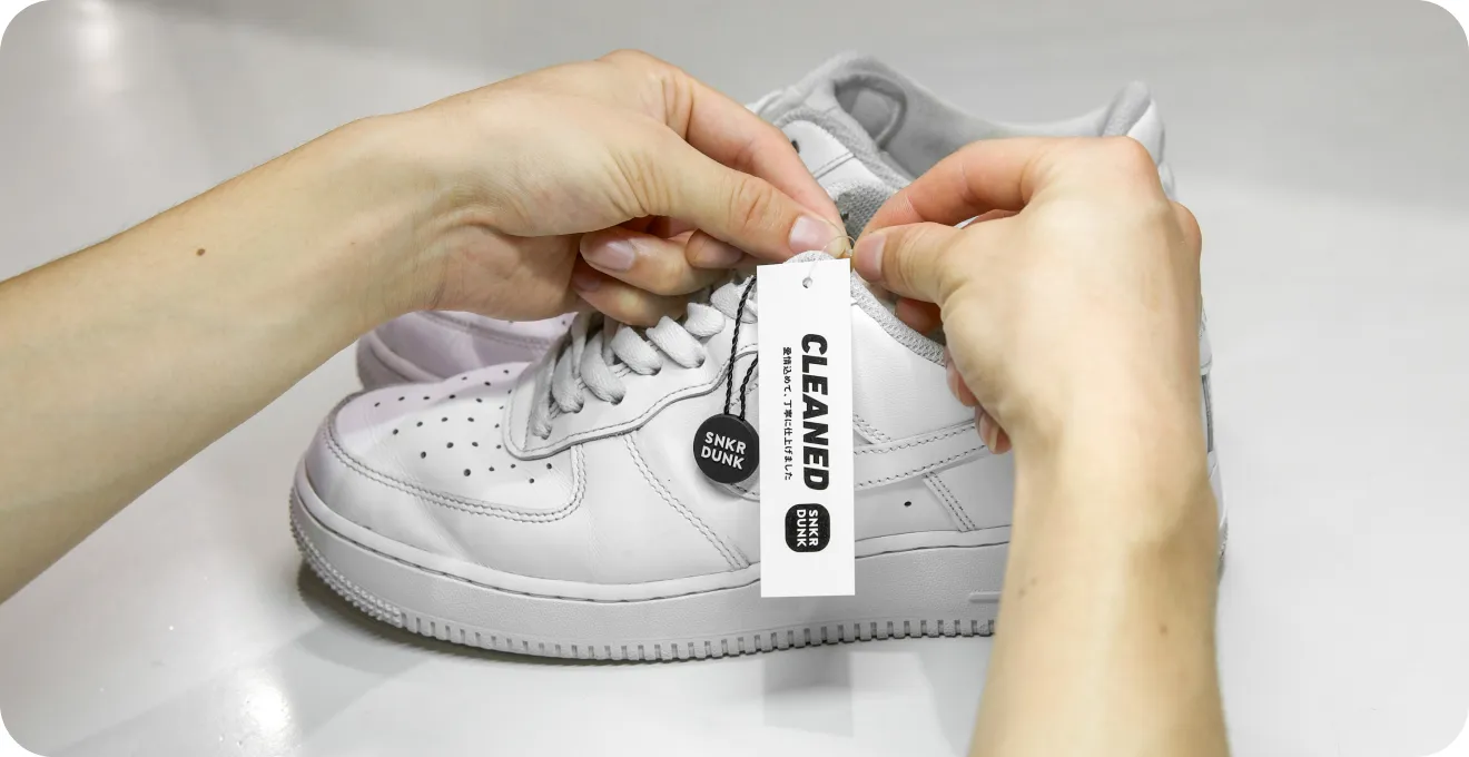 「クリーニング証明タグ」をつけて購入者へ発送