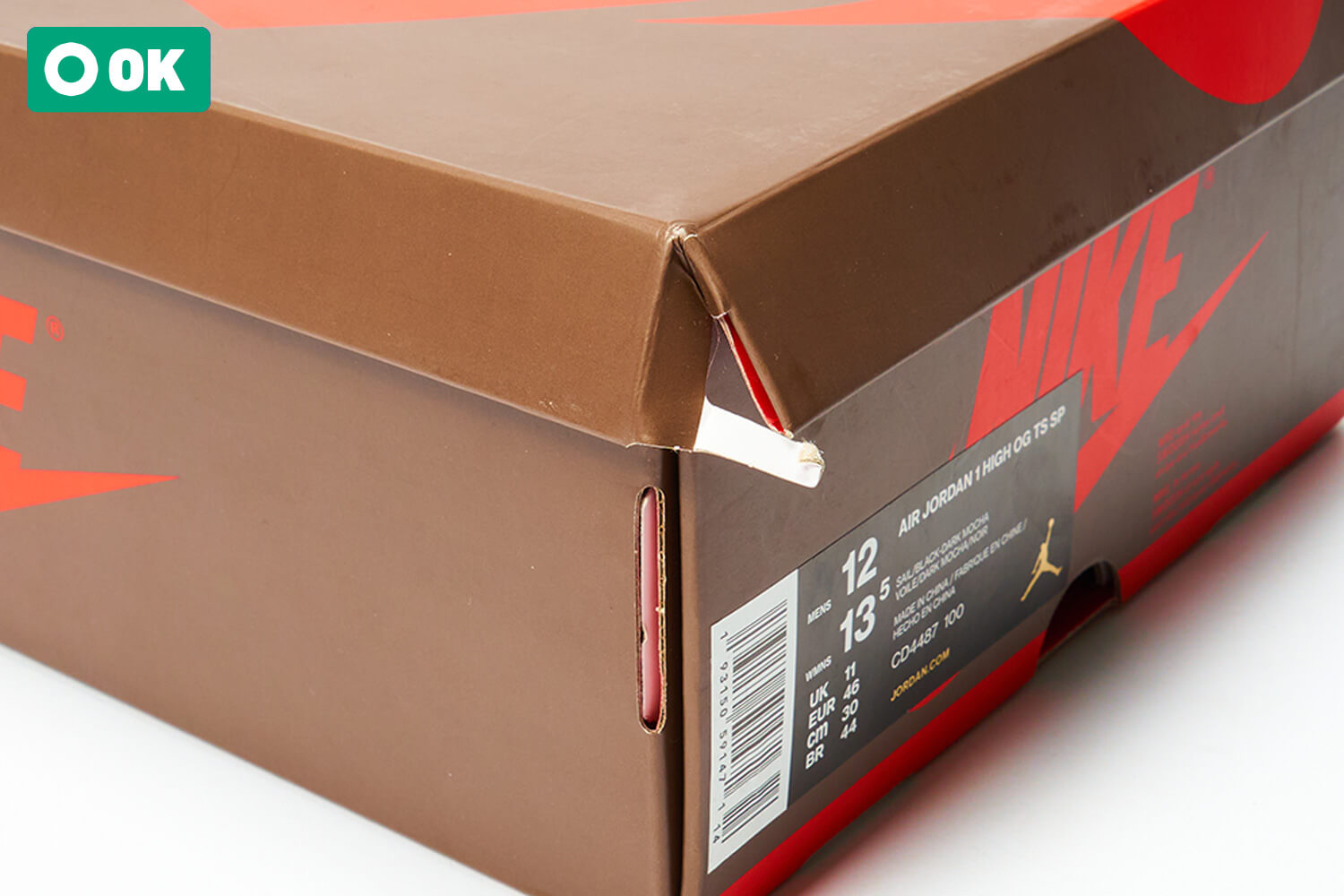 ボックスの角が解けている