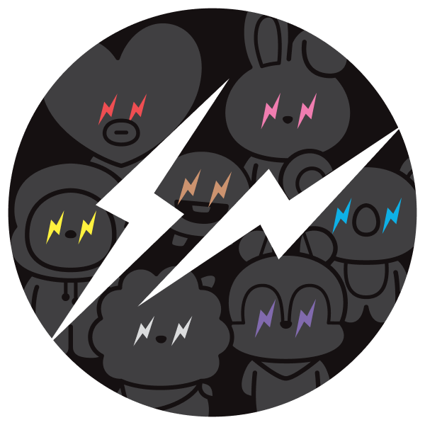 BT21 FRAGMENT SHOOKY ３点セット BT21 × Fragment Design SHOOKY Patch Seal Set Thunder Effect